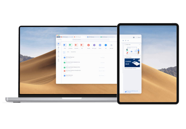 WPS Office wird für Mac mit Sidecar angezeigt