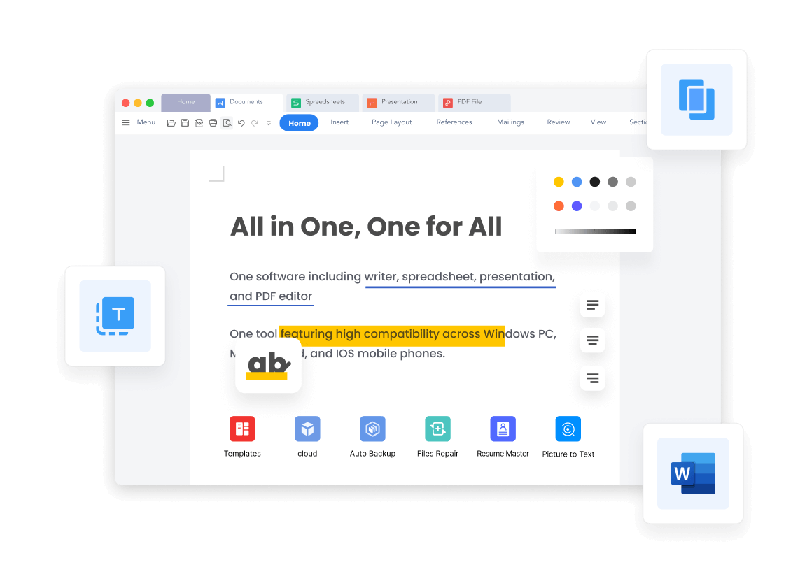 WPS Writer for PC Windows, Mac, Linux, Android, iOS